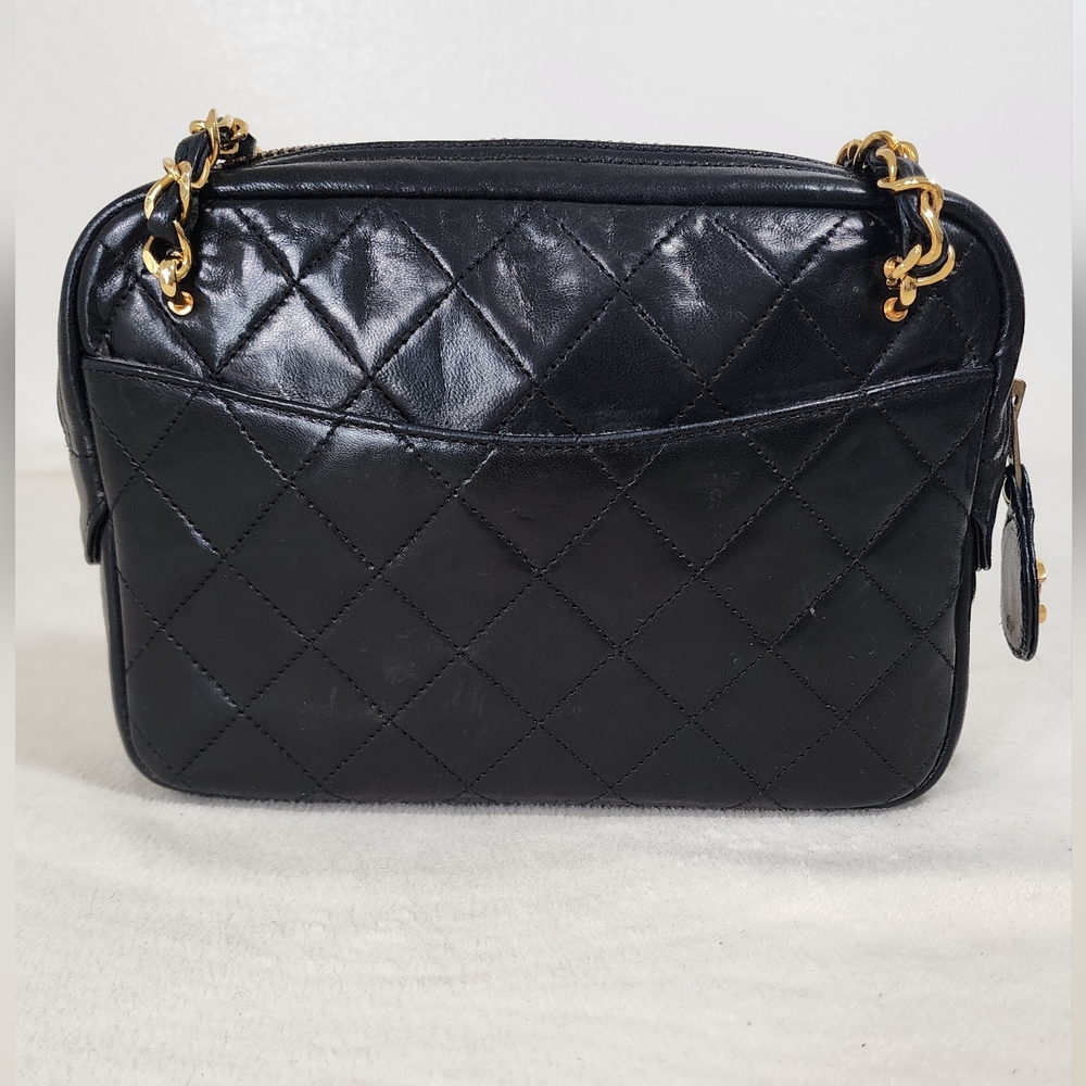 Chanel Small Camera Bag. Interior Lining Has Been Cleaned Out Throughout.